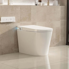 Elegant White One-Piece Smart Toilet with Heated Seat and Auto Flush