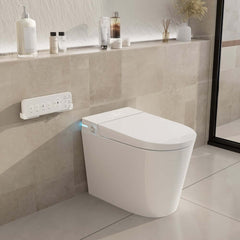 Elegant White One-Piece Smart Toilet with Heated Seat and Auto Flush