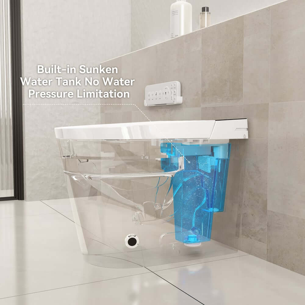 Elegant White One-Piece Smart Toilet with Heated Seat and Auto Flush