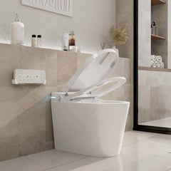 Elegant White One-Piece Smart Toilet with Heated Seat and Auto Flush