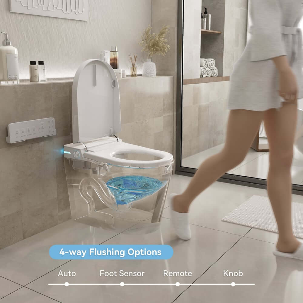 Elegant White One-Piece Smart Toilet with Heated Seat and Auto Flush
