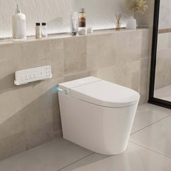Elegant White One-Piece Smart Toilet with Heated Seat and Auto Flush
