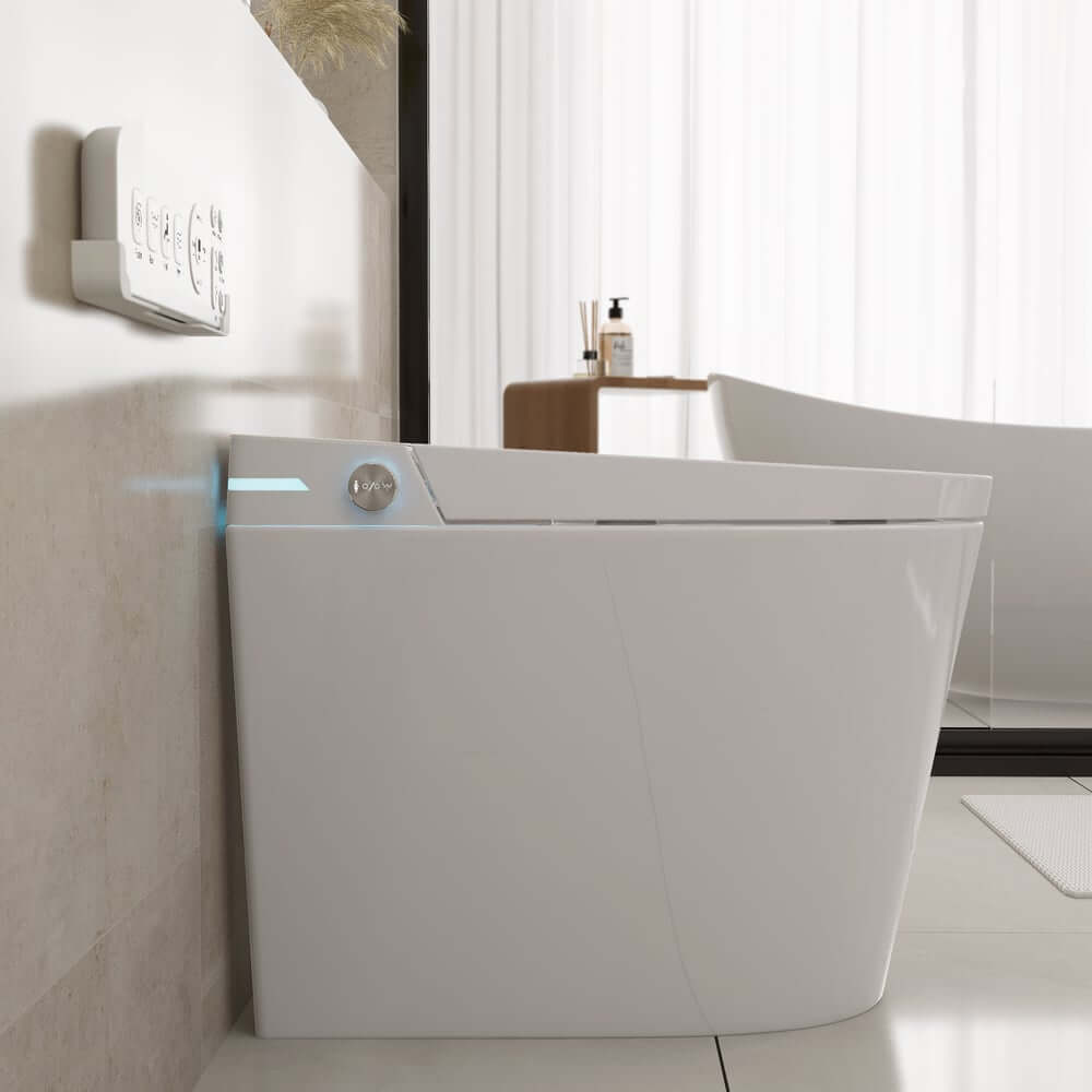 Elegant White One-Piece Smart Toilet with Heated Seat and Auto Flush