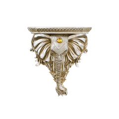 Elegant White Resin Elephant Wall Shelf - Traditional Animal Design