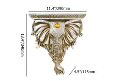 Elegant White Resin Elephant Wall Shelf - Traditional Animal Design Dimensions