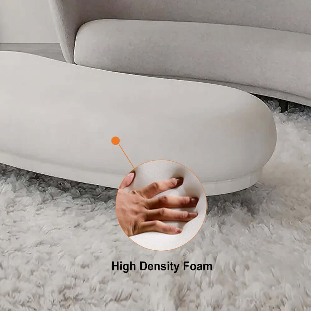 Elegant White Velvet Backless Bench with Gold Metal Legs