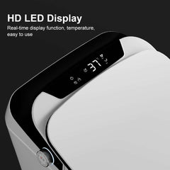 Elongated White & Black Tankless Bidet Toilet with Smart Features