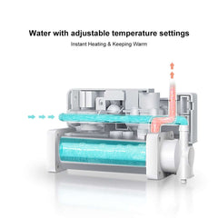 Elongated White & Black Tankless Bidet Toilet with Smart Features