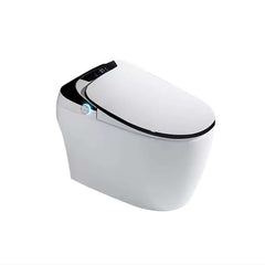 Elongated White & Black Tankless Bidet Toilet with Smart Features