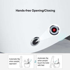 Elongated White Wall-Mounted Bidet Toilet with Heated Seat and Dual Flush