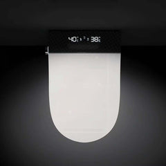 Elongated White Wall-Mounted Bidet Toilet with Heated Seat and Dual Flush