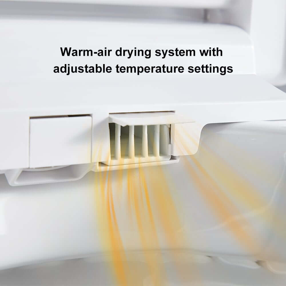 Elongated White Wall-Mounted Bidet Toilet with Heated Seat and Dual Flush