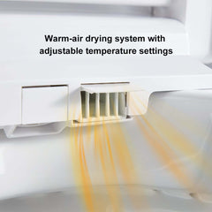 Elongated White Wall-Mounted Bidet Toilet with Heated Seat and Dual Flush