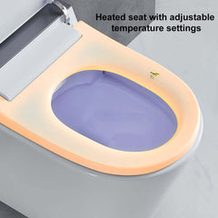 Elongated White Wall-Mounted Bidet Toilet with Heated Seat and Dual Flush