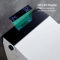 Elongated White Wall-Mounted Bidet Toilet with Heated Seat and Dual Flush