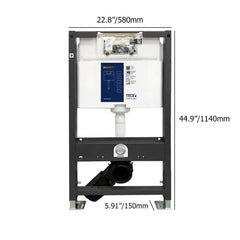 Elongated White Wall-Mounted Bidet Toilet with Heated Seat and Dual Flush Dimensions