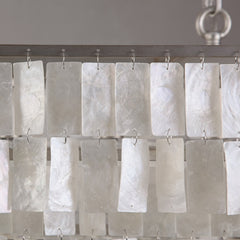 Elsa 6-Light Tiered Pendant Light in Brushed Nickel and Mother of Pearl