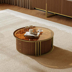 Engineered Wood TV Stand & Coffee Table Set with Shelves