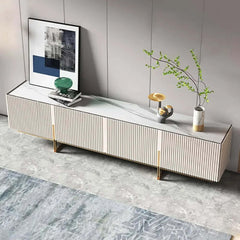 Engineered Wood TV Stand & Coffee Table Set with Shelves