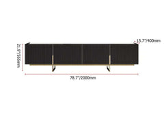 Engineered Wood TV Stand & Coffee Table Set with Shelves Dimensions