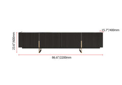 Engineered Wood TV Stand & Coffee Table Set with Shelves Dimensions