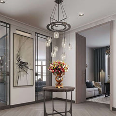 European Luxurious Silk Floral Arrangement with Ceramic Planter