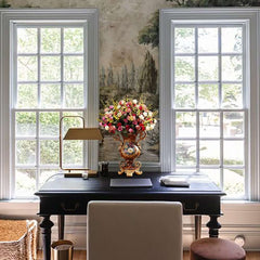 European Luxurious Silk Floral Arrangement with Ceramic Planter