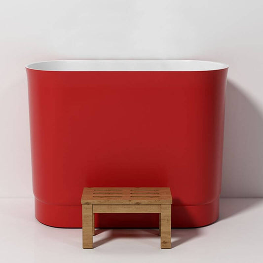 Ink freestanding roll top oval bathtub with seat, 39.4 by 22.8 inches, ideal for soaking