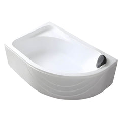 Modern White Corner Bath Acrylic Center-Back Soaking Bathtub - 47"L x 35"W x 22"H Tub Bathtubs