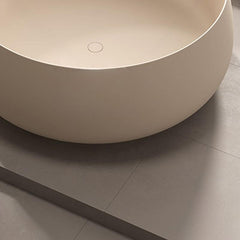 Ink Orbicular Freestanding Bathtub with Roll Top, Simplistic Style, and Soaking Bath Therapy Bathtubs