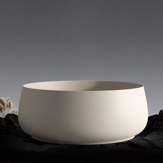 Ink Orbicular Freestanding Bathtub with Roll Top, Simplistic Style, and Soaking Bath Therapy Bathtubs