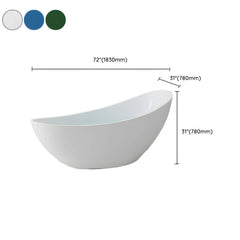 Modern Freestanding Single Slipper Oval Acrylic Soaking Bathtub Bathtubs