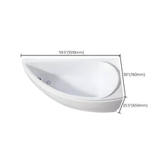 Contemporary White Acrylic Corner Bathtub with Drain for Washroom - 52"L x 30"W x 26"H Tub Left Bathtubs