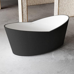 Modish Lucite Oval Freestanding Bathtub with Double Slipper Soaking Design Bathtubs