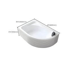 Modern White Corner Bath Acrylic Center-Back Soaking Bathtub - 47"L x 35"W x 22"H Tub Bathtubs