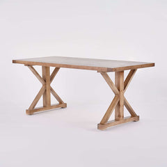 Farmhouse Pine Wood Writing Desk with Trestle Base