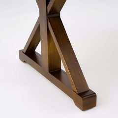 Farmhouse Pine Wood Writing Desk with Trestle Base