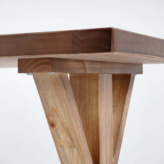 Farmhouse Pine Wood Writing Desk with Trestle Base