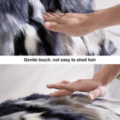 Faux Fur Throw Pillow Cover in Blue Gray Mix for Modern Home Decor