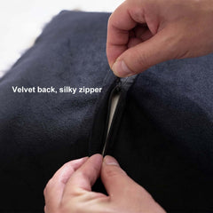 Faux Fur Throw Pillow Cover in Blue Gray Mix for Modern Home Decor