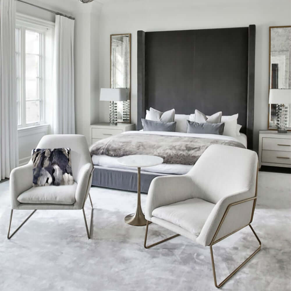 Faux Fur Throw Pillow Cover in Blue Gray Mix for Modern Home Decor