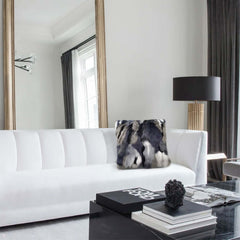 Faux Fur Throw Pillow Cover in Blue Gray Mix for Modern Home Decor