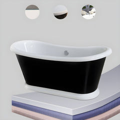 Modern Double Slipper Oval Acrylic Freestanding Soaking Bathtub Bathtubs