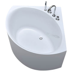 Flat Bottom Antique Finish Bathtub Back to Wall Soaking Corner Bath Tub - 35"L x 35"W x 25"H Tub with Sliver 4-Piece Set Bathtubs