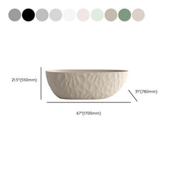 Ink Freestanding Bathtub with Roll Top, Oval Shape, Simplistic Style for Soaking, 59"L x 31"W x 22"H Bathtubs