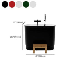 Ink Freestanding Bathtub with Seat, Roll Top Oval Design in Simplistic Style for Soaking, 39.4"L x 22.8"W x 29.5"H, Tub Bathtubs