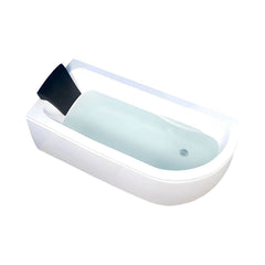 Modern Corner Free Form White Acrylic Soaking Bathtub with Seat Included - Tub with Deck Faucets Unavailable 55"L x 30"W x 23"H Bathtubs