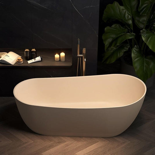 Ink Freestanding Roll Top Oval Casual Bathtub with Soaking Design, 51"L x 28"W x 25"H Bathtubs