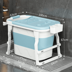 Modern Foldable Bath Tub for Adults - Space-Saving Design with Insulation Lid