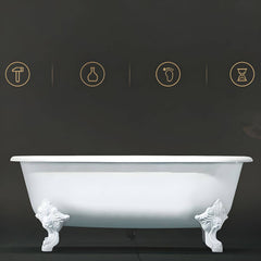 Extra Large Roll Top Free Form Cast Iron Clawfoot Bathtub for Soaking Bathtubs